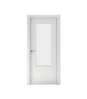 Puerta Blanca Line Cristal Block Maciza