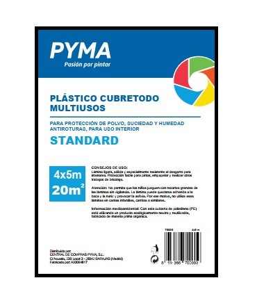 Plastico De Tapar Fino 4X5Mt