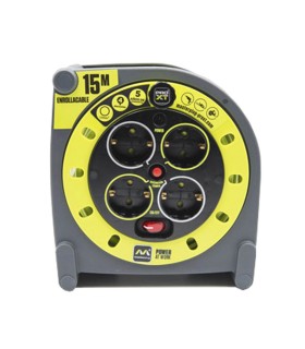 Luceco Enrollacables 15M 4 Tomas  - Pinturas Vero