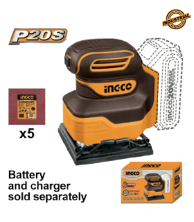 Ingco Lijadora Inalámbrica 20V 110x100  - Pinturas Vero