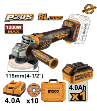 INGCO AMOLADORA INALAMBRICA 1200W MALETIN BATERIA Y CARGADOR  - Pinturas Vero